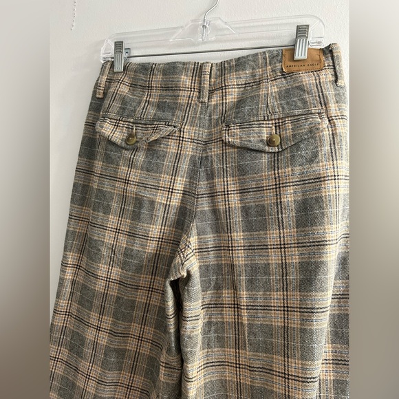 American eagle super high rise baggy wide leg plaid pants trousers - Picture 10 of 10